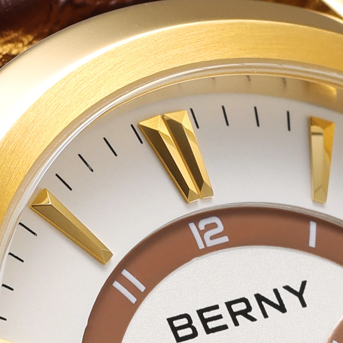 BERNY Herren-Quarzuhr, modisch, luxuriös, elegant, Datums- und Kalenderuhr, für Business, leicht ablesbare Armbanduhren aus Edelstahl – Detail 8