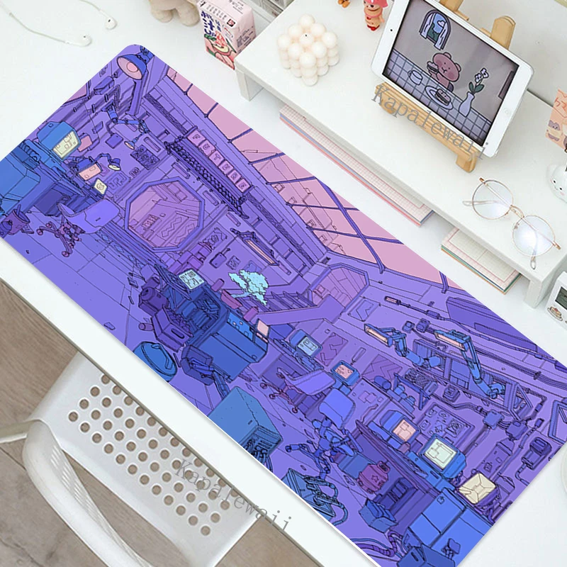 Large Kawaii Gaming Mouse Pad – Pixel Art Anime Design, XXL Extended Mat
