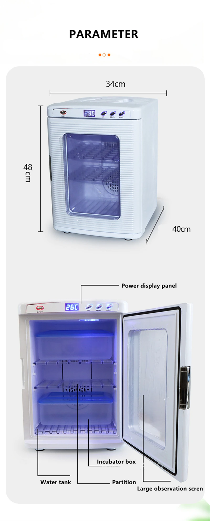 25L Intelligent Automatic Incubator Reptile Incubator for Reptiles Egg Keeping and Breeding Thermostat