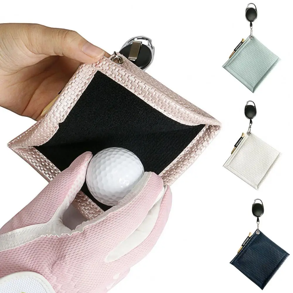

Square Microfiber Golf Ball Cleaning Towel with Carabiner Hook Water Absorption Clean Golf Club Head Wipe Cloth Cleaner