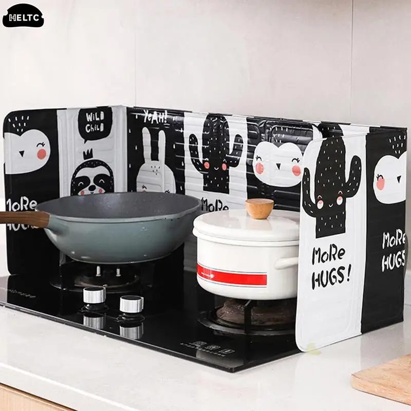 Kitchen Foil Oil Baffle Cooker Shield Splash Guard Cooking Frying Oil Splash Screen Cover Plate Gas Stove Proof Baffle