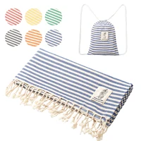 YEUZLICOTTON Hot Sale luxury Striped Tassel 100% cotton sauna spa bath towel For Home 100*180CM Travel Turkish Large beach towel 1