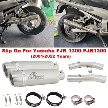 Slip On For Yamaha FJR 1300 2001 - 2022 FJR1300 Motorcycle Exhaust System Left And Right Muffler Modify Middle Link Pipe Escape