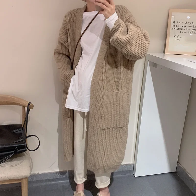 Cardigan Long Femme Cardigan Long En Coton Pour Femme - Tricot Épais Et Chaud - Manches 3/4 - Style Bohème Confy Cardigan Manches 3/4