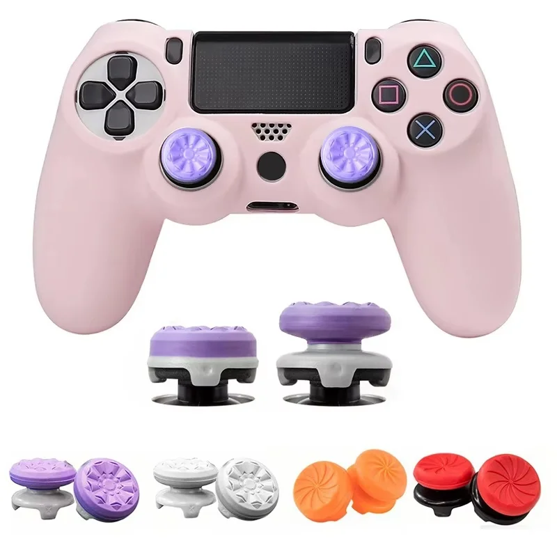 1쌍의 엄지 스틱 그립, 로커 스틱 연장 캡, PS4/5 컨트롤러용 엄지 그립 커버, 실리콘 조이스틱 캡 액세서리