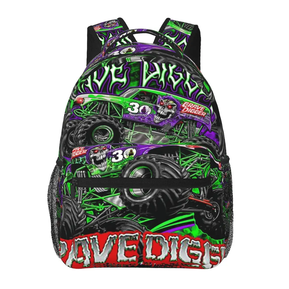 Monster Jam Grave Digger Monster Truck Art Fans Uno Zaino Casual