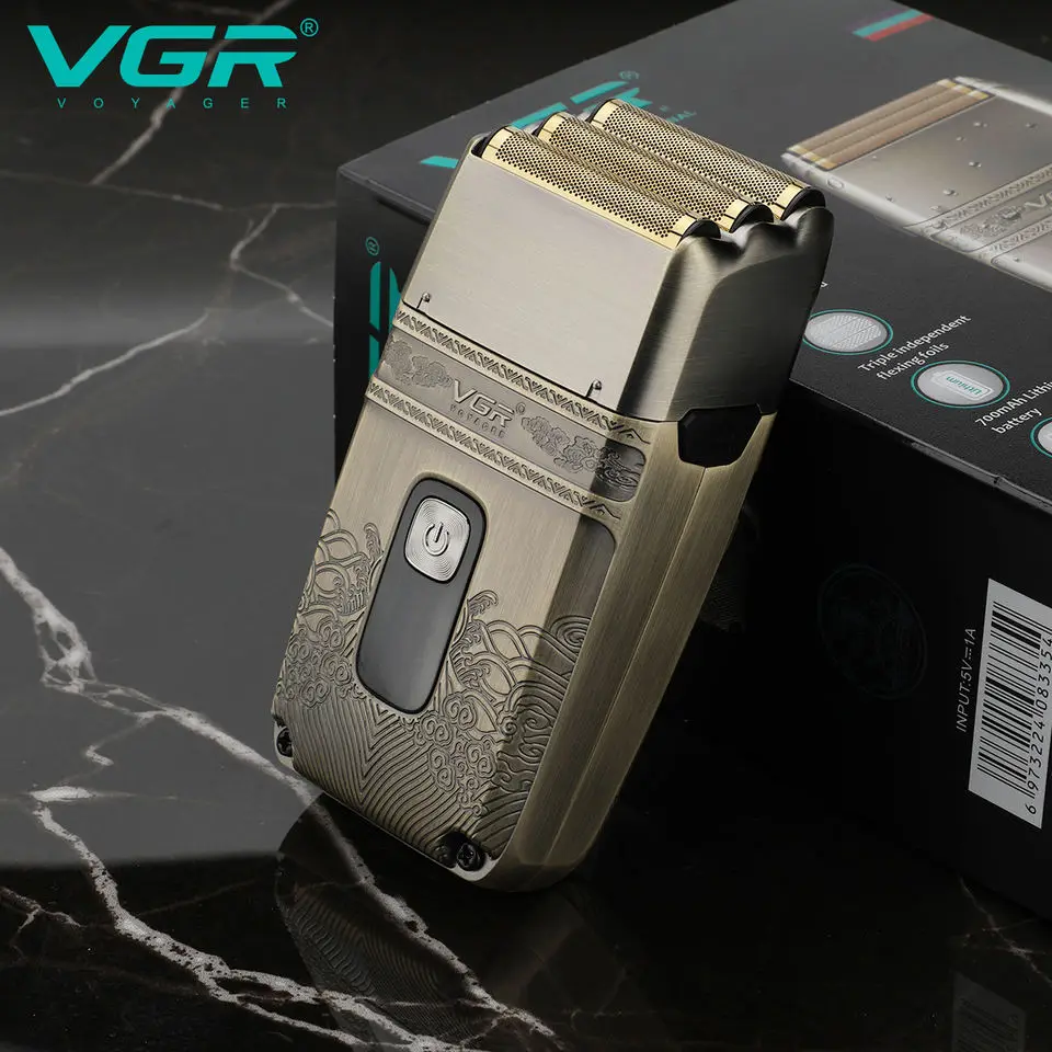 Original VGR Metal Wet Dry Electric Shaver For Men Beard And Hair Facial Electric Razor Balds Head Shaving Machine Rechargeable electric shaver electric razor rotary shaver electrical rotary shaver cordless shaver