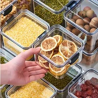 460-1800ml Sealed Jars Kitchen Grain Storage Organizer Large Tank Plastic Moisture-proof Storage Box Household Seasoning Jars 4