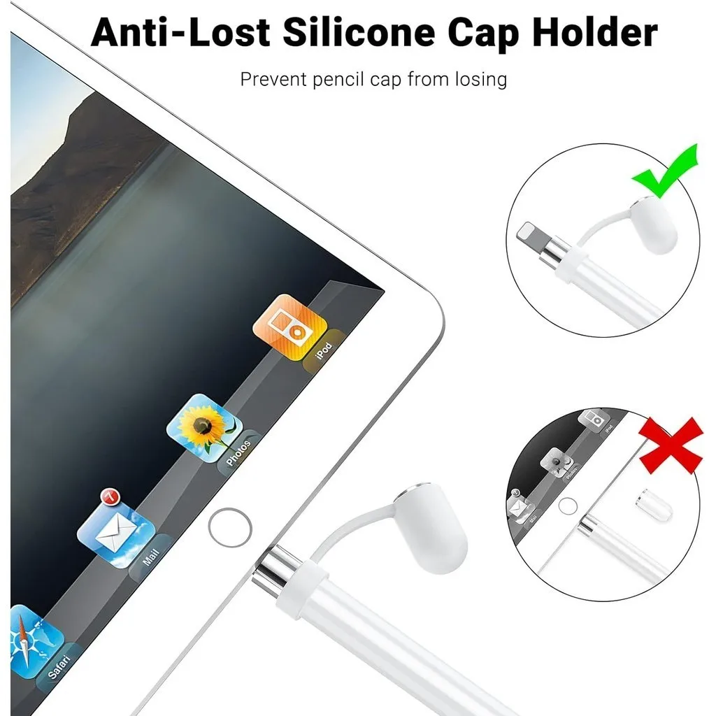 Apple 1   ĸ  2 in 1 Apple Pen  ڱ iPencil ü ž ŸϷ Ŀ AntiFall Ǹ Ȧ