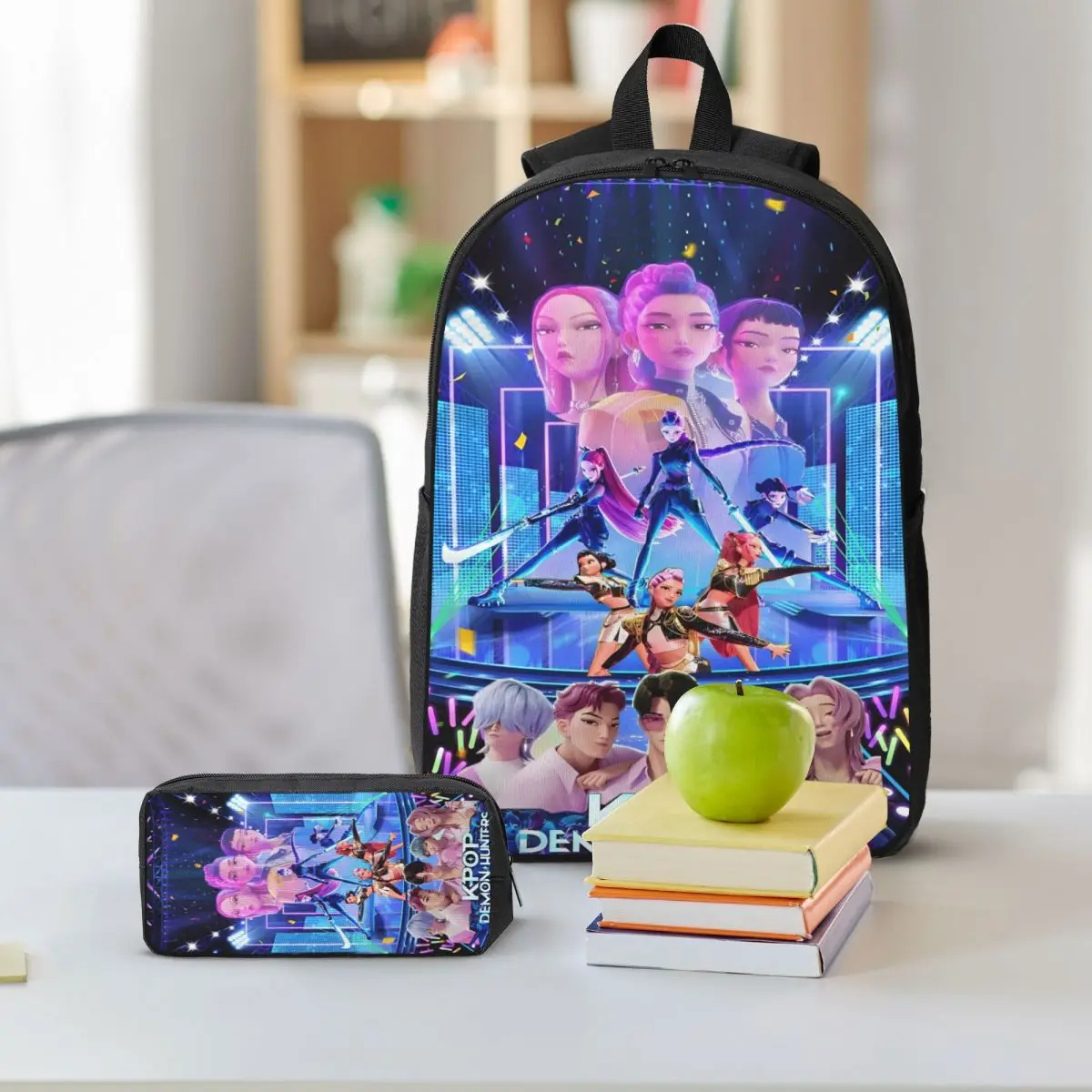 Sac à Dos Enfant KPop Demon Hunters - Cartable école, Léger, Compartiment Ordinateur 14" - Style Coréen, Imperméable