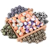 LOFCA 10pcs Leopard Hexagon  Silicone Loose Beads Teething Beads DIY Chewable Teething Beads BPA Free Baby Teethers 2