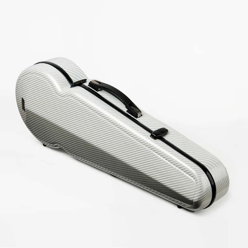 CHRISTINA Viola Case 16 Inch Carbon Fiber Triangle White Stripes Waterproof Lightweight with Double Shoulder Straps