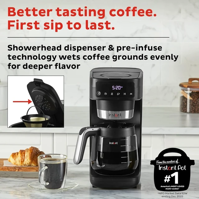 12-Cup Programmable Coffeemaker, Rapid Brew, Red - AliExpress