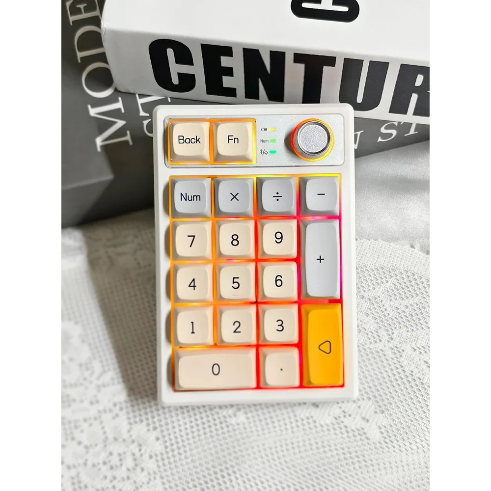KEYCOOL K19 디지털 기계식 키보드, 19 키 노트북, 블루투스 숫자 노브 키패드, 개스킷 구조, 재무 회계 DIY