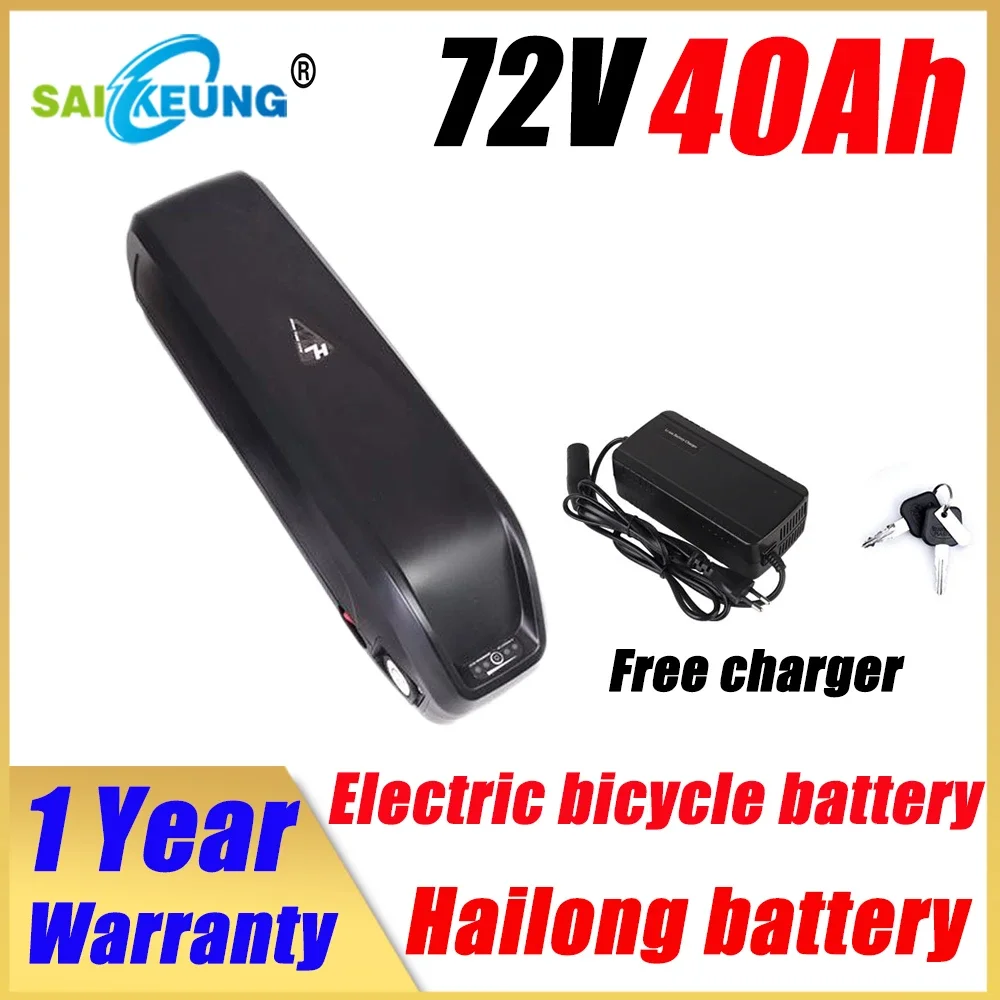 Batteria 72V 40Ah Batteria Hailong 36 48 52 60V Bicicletta Elettrica Ricaricabile Scooter 20 30 50 60Ah 250-3000W Batteria Al Litio