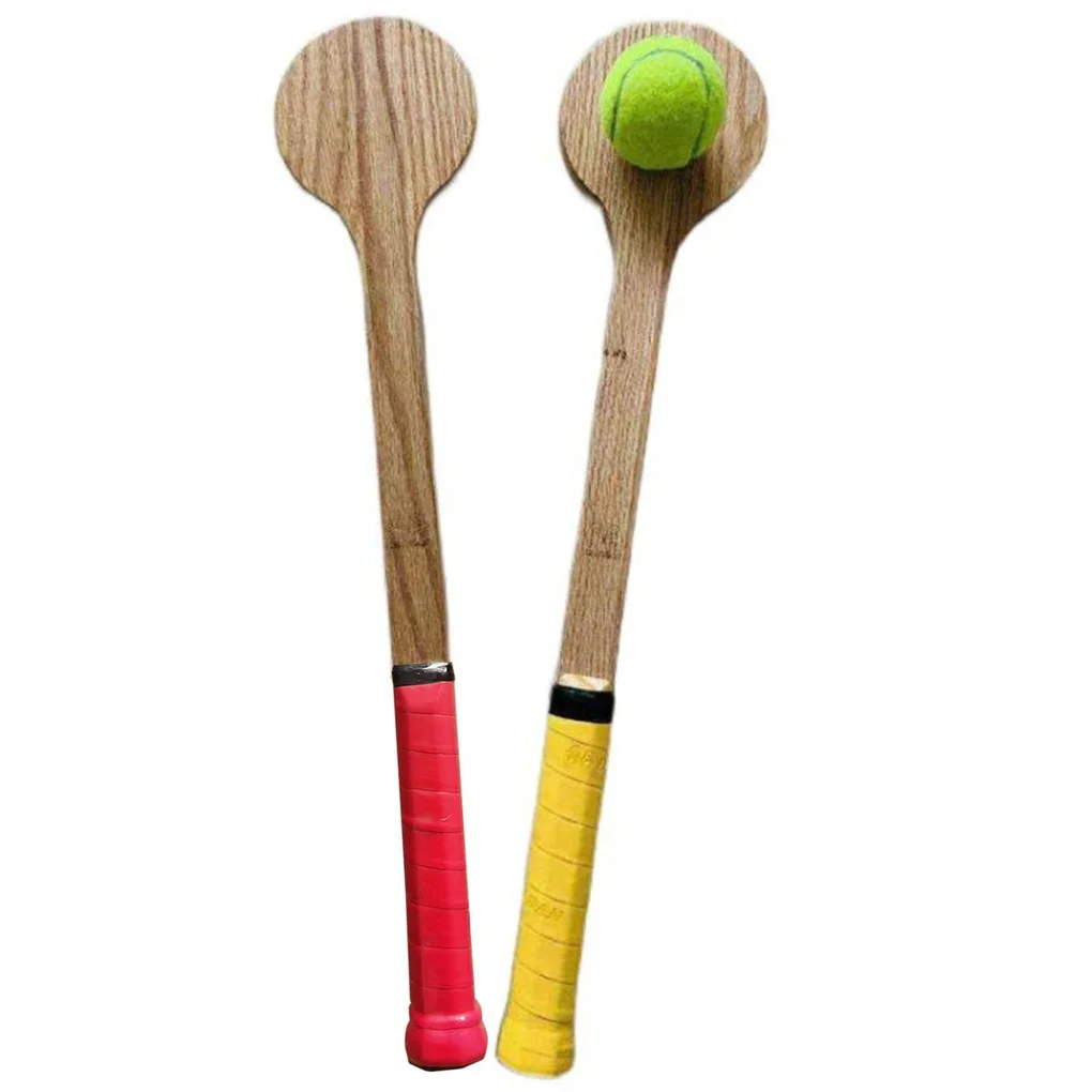 55cm Tennis Sweet Spot Racket Wooden Tennis Spoon Swing Training Racket Accuracy Practice Batting Hitting Equipment