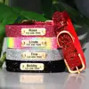 Personalized Dog Cat Collar Adjustable Cat Crystal Collars Anti-lost Leather Puppy Cats Necklace Bowtie Rhinestone Accessories 4