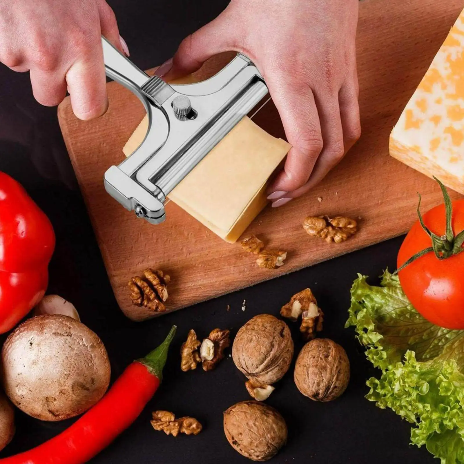 Premium Steel Cheese Slicer With Wire Adjustable Thickness Cheese Butter Cutter For Effortless Cutting Everyday