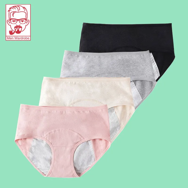 

Women's Large Size Pure Cotton Pants Women's Solid Color Middle Waist Comfortable Air Permeable Cotton Menstrual Physical Pant