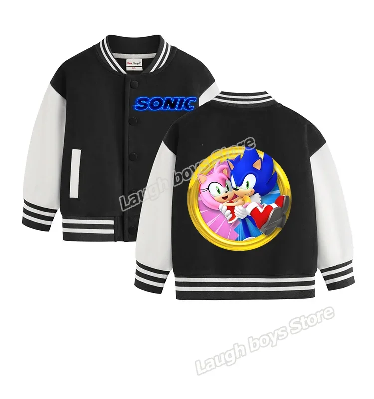 thumbnail image 1 of Chaqueta de béisbol de Sonics, abrigo con figura de juego, chaquetas de gran tamaño para niños y niñas, estilo primavera-otoño, abrigos casuales de moda para niños, regalos, 1 of 5