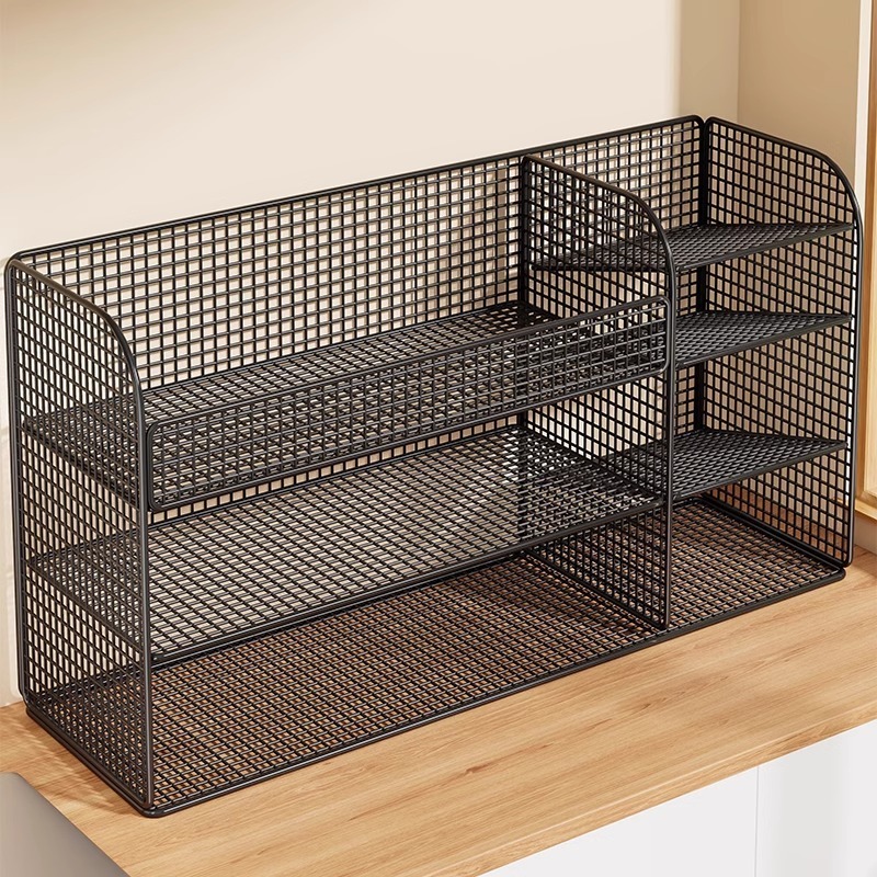 Multi functional Combination Pen Holder Metal Hollowing Process Korean Stationery Desktop Storage and Organization