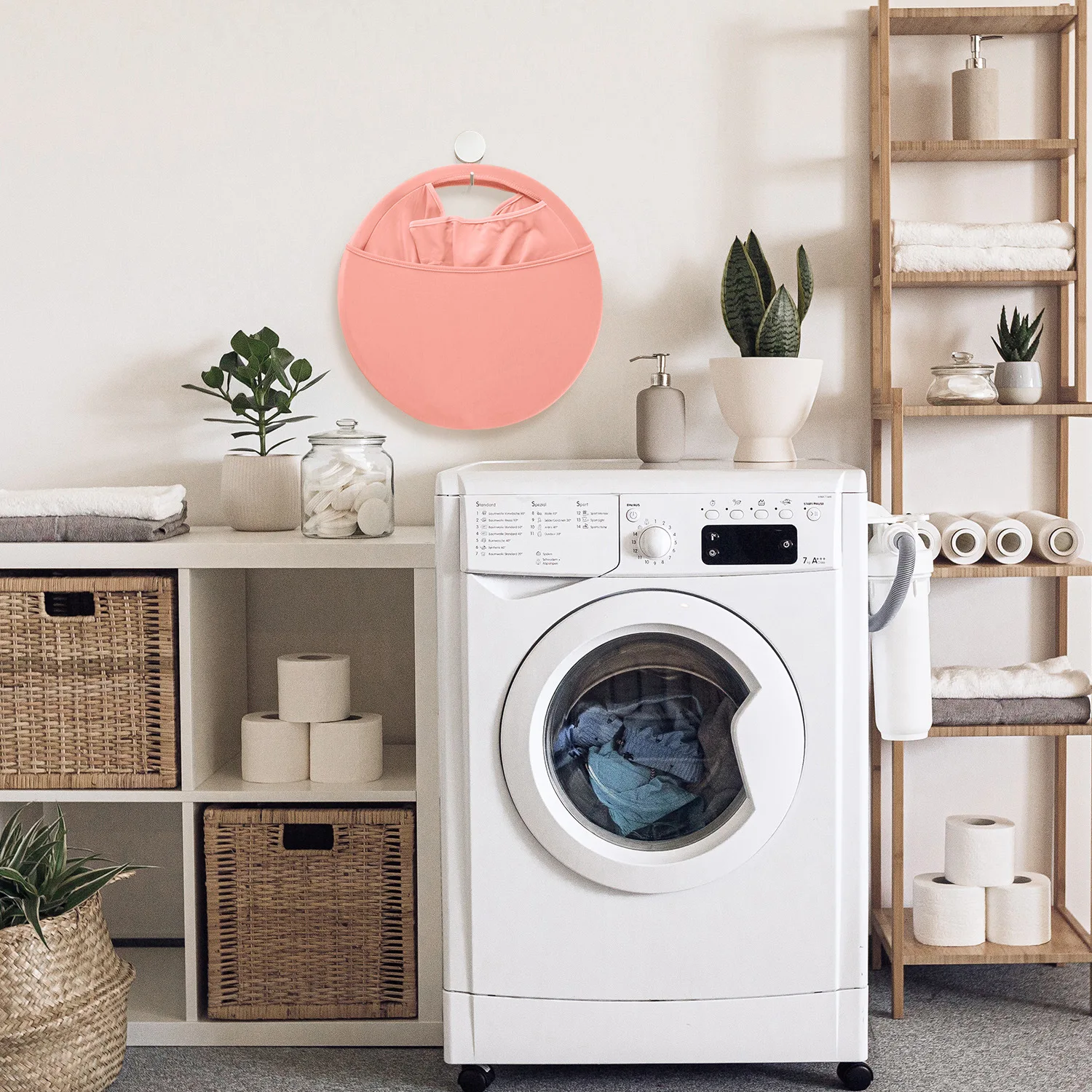 Description Picture 6 of item2024 Hot Ins Laundry Storage Basket Laundry Hamper Basket 26-inch Foldable Pop-up Basket Foldable Dirty Clothes Bag Container