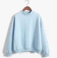 Woman Sweatshirts 2022 Sweet Korean O-neck Knitted Pullovers Thick Autumn Winter Candy Color Loose Hoodies Solid Womens Clothing - Image 5