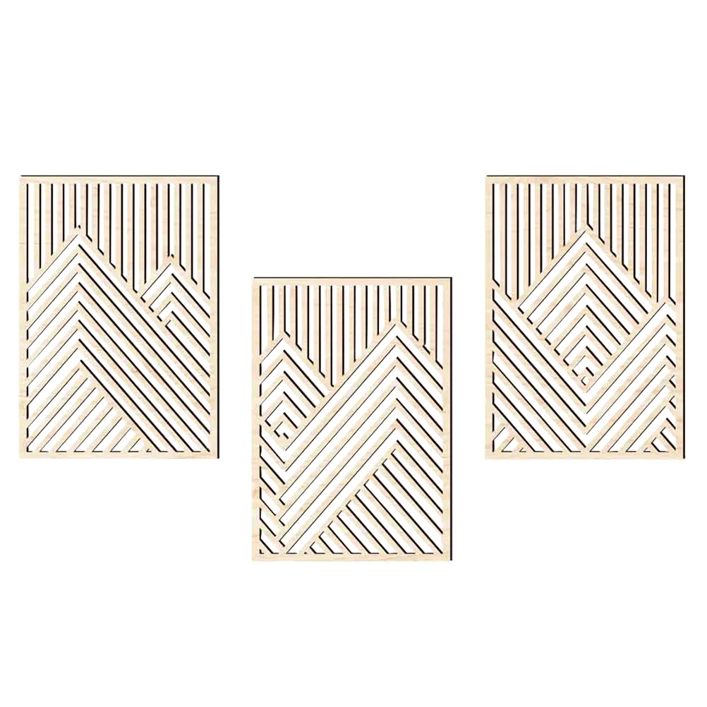 

3Pcs Mountain Wall Art Wood Mountain Line Wall Decor Abstract Minimalist Wall Art Rustic Nature Wall Decor Home Bathroom