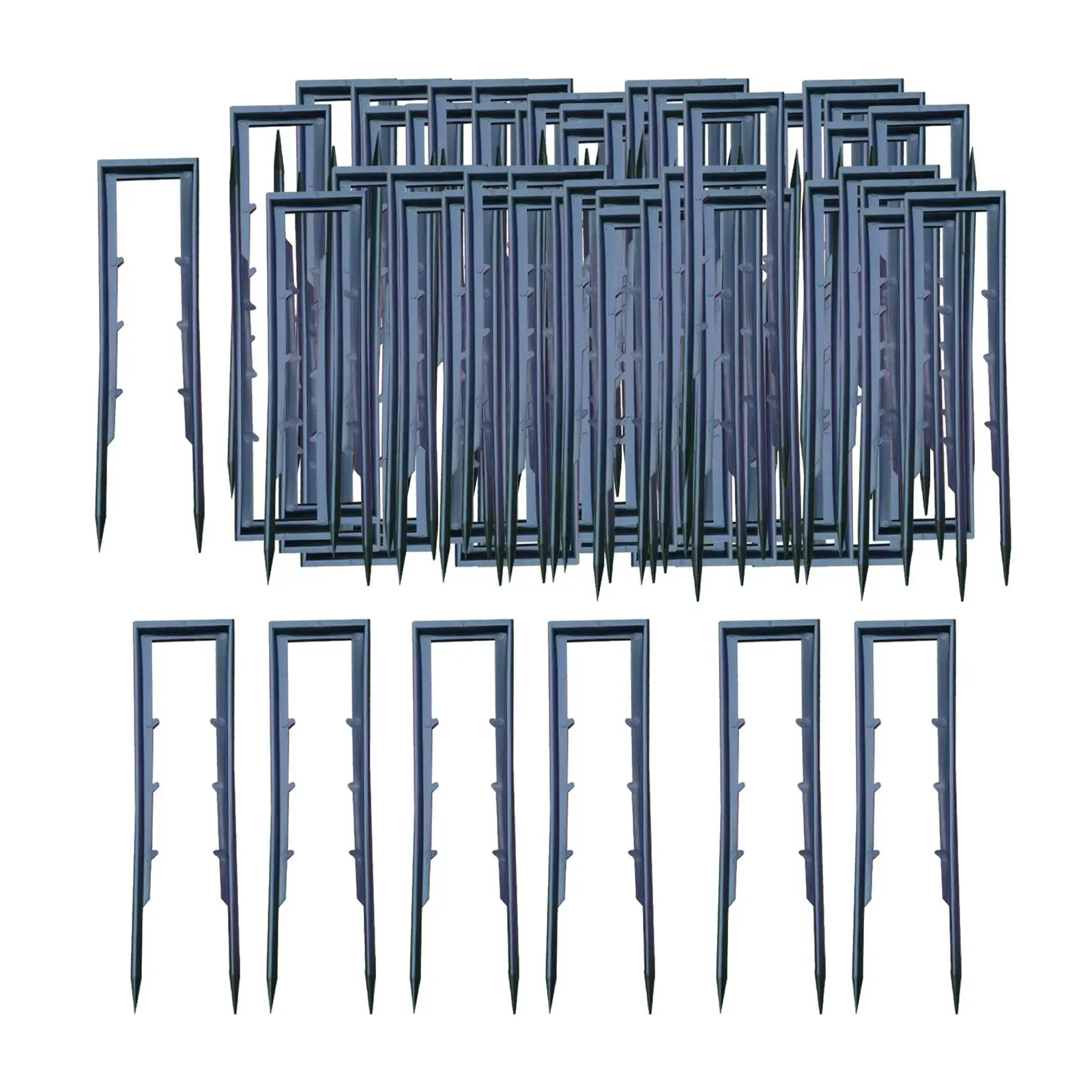 100 Pieces Garden Staples Plastic Nail Pins Ground Pegs U Shaped Fence Stakes for Turf Fishing Backyards Barriers Backpacking