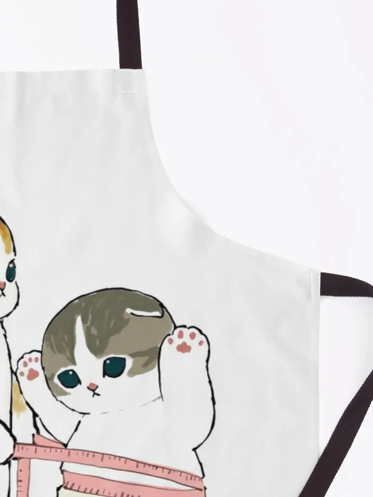 Mofu Sand Cute Cat Drawing Cat Measuring Chubby Belly Size Apron long sleeve apron custom kitchen apron woman