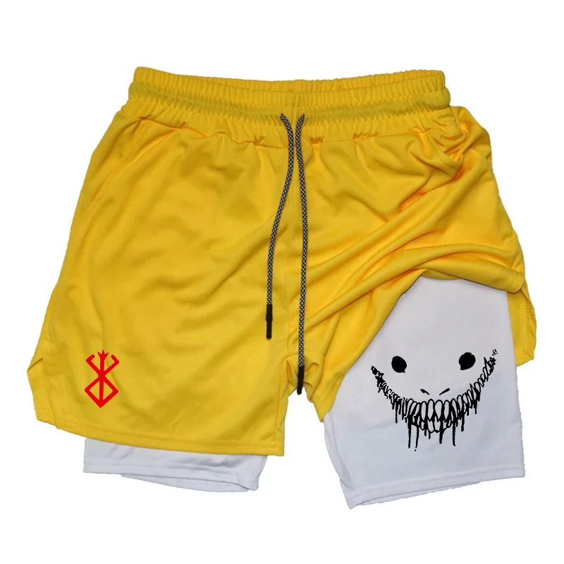 Men's 2 in 1 Running Shorts Gym Fitness Shorts with Pockets Summer Sportswear Quick Dry Stretch M-XXXL 4