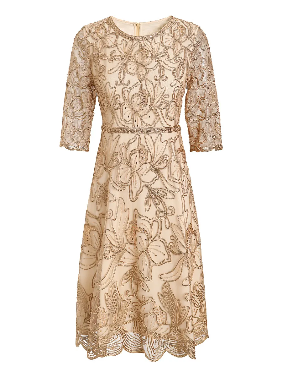 

4xl 3xl 2xl Dress Vestidos De Fiesta 2023 Spring Summer Party Cocktail Women Allover Appliques Embroidery Sequined Dress Female