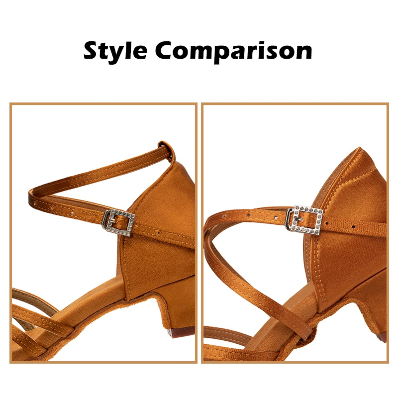 Latin Dance Shoes for Girls Women Ladies Ballroom Modern Tango Salsa Dancing Performance Shoes Medium Heels Training Shoes 4