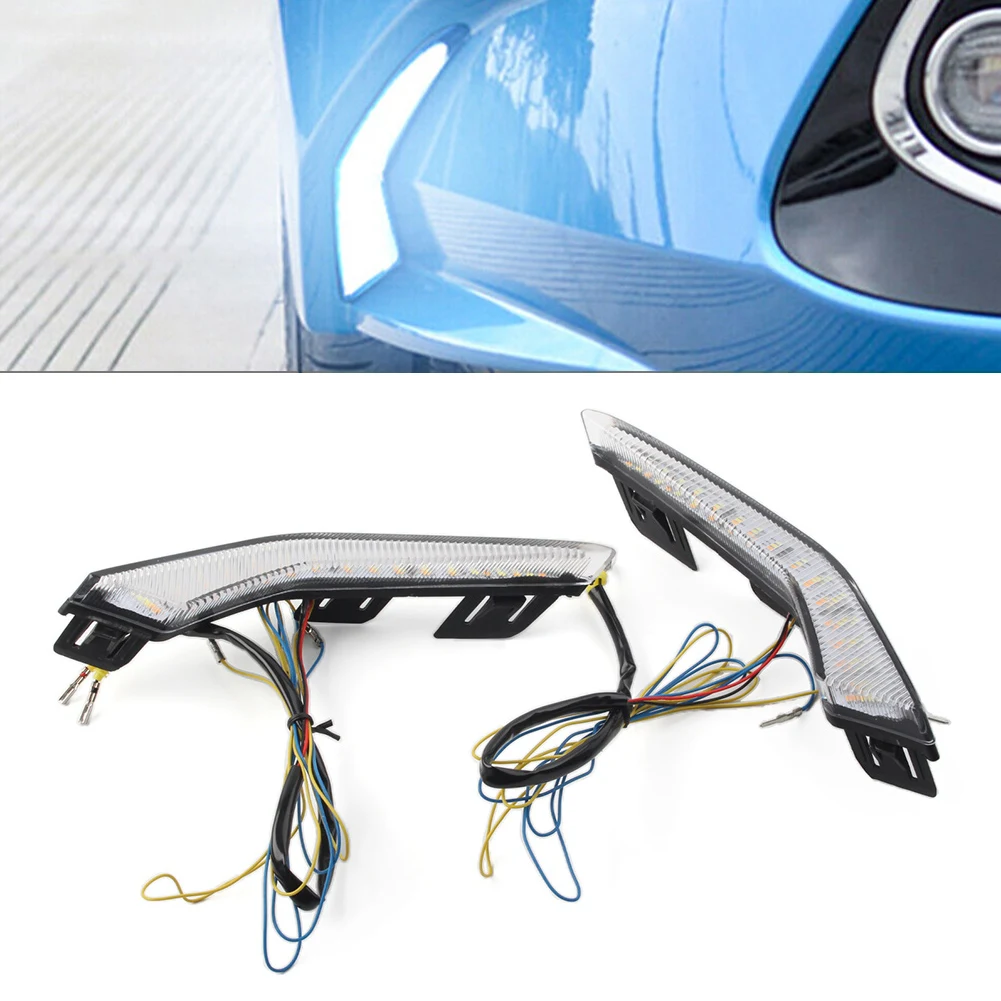 

2x Car Daytime Running Light DRL Turn Signals With White Yellow Blue Light For Toyota Corolla L LE XLE Hybrid Levin 2019-2021