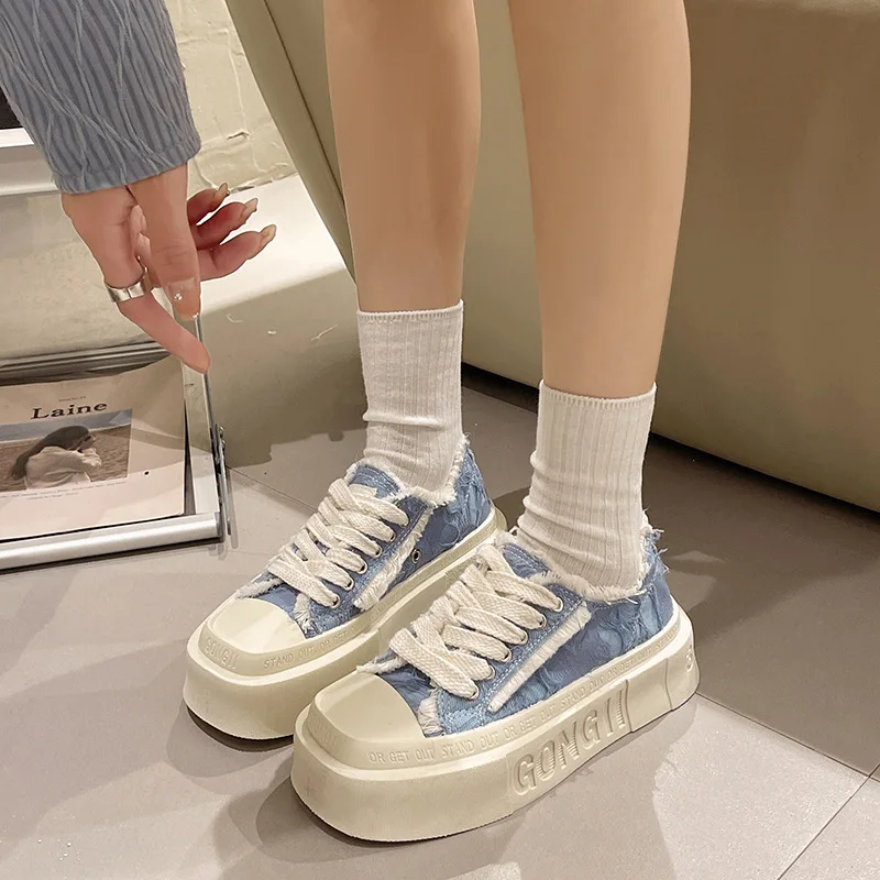 Women's Low Top Platform Skate Shoes Causal Dress Breathable Lightweight Non-Slip Sneakers Comfort Fit Walking Shoes for Lady 6