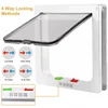 Dog Cat Flap Door with 4 Way Security Lock Flap Door for Dog Cats Kitten ABS Plastic Small Pet Gate Door Kit Cat Dogs Flap Doors 5