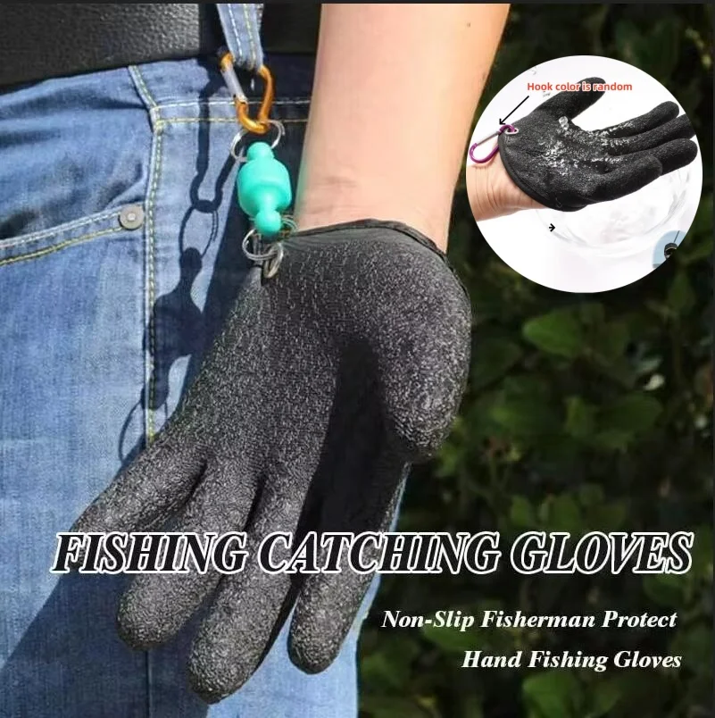 Fishing Catching Gloves Magnet Release Anti-slip Protect Hand From Puncture Scrapes Waterproof fishing gloves