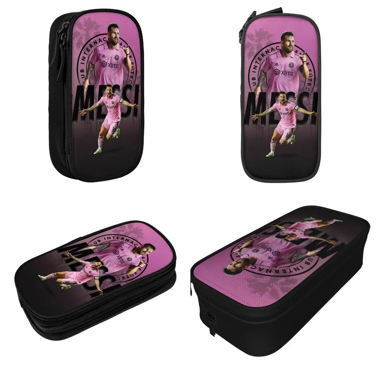 Football Messi Miami Pen Box Large-capacity For School Pencil Case Stationery Amazing Gift 2
