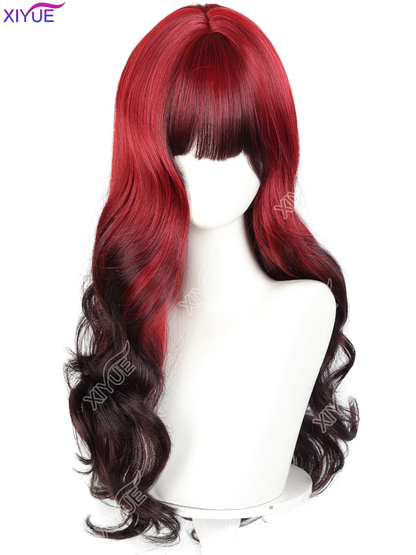 XIYUE Long Hair Double Tail Wig Women's Big Curl Sweet Girl Style Japanese JK Full Head Cover Lace Front Wig Chinese Production