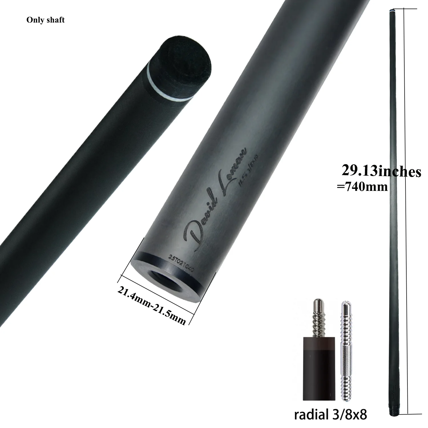 DAVID LOMAN カーボンシャフト12.5mm(ラジアルジョイント) DAVID LOMAN カーボンシャフト12.5mm(ラジアルジョイント