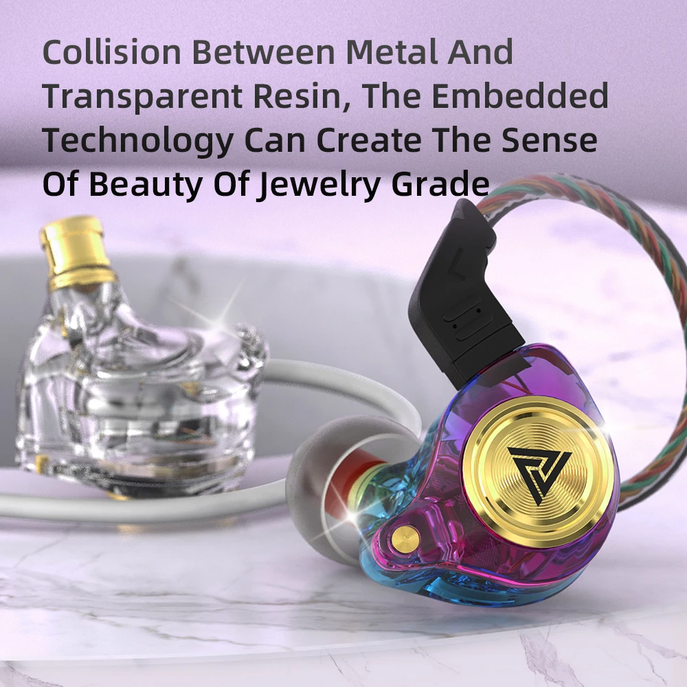 QKZ AK3 ファイル有線イヤホンマイク付き HiFi 音楽モニター低音