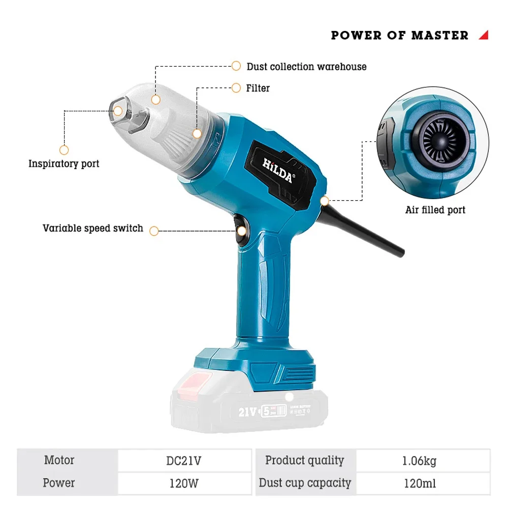 Electric Mini Cordless Vacuum with High Speed for Home DIY