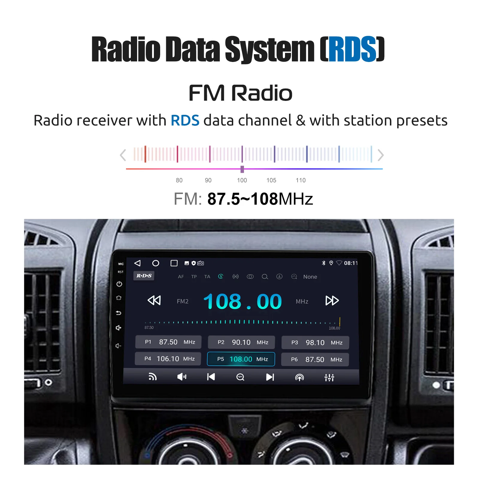 Autoradio ESSGOO Android 15 9 Zoll 4+64G für Fiat Ducato Peugeot Boxer Citroën Jumper Drahtloses CarPlay Android Auto GPS Navigation FM RDS WiFi Bluetooth Lenkradsteuerung Mirror Link IPS Touchscreen – Detail 16