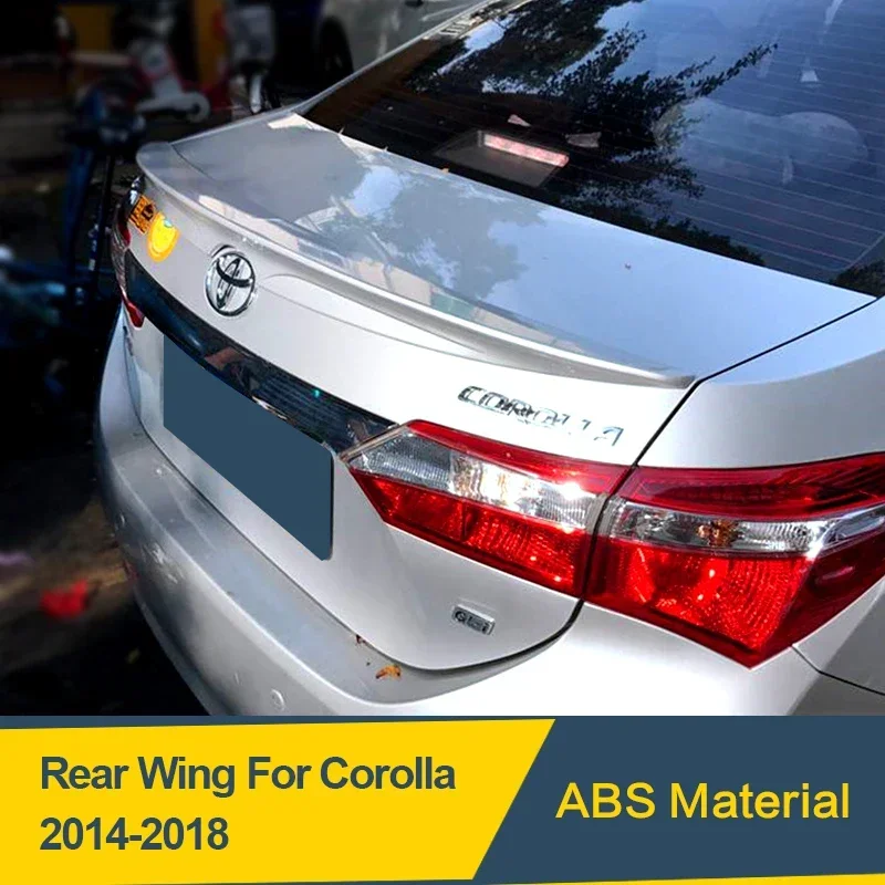 Glossy Black RS Style High Kick Trunk Spoiler For 2014-2018 Toyota Corolla Sedan