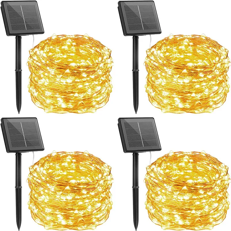 

32m/22m/12m/7m Solar LED Light Outdoor Festoon Lamp Garden Fairy Light String 1~5PC Waterproof Christmas Garland Yard Decoration