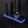 Digital Display Shower Set Shower Faucet System Set Hot Cold Piano Button With Ambient Light Bathroom Faucet Shower Head 4
