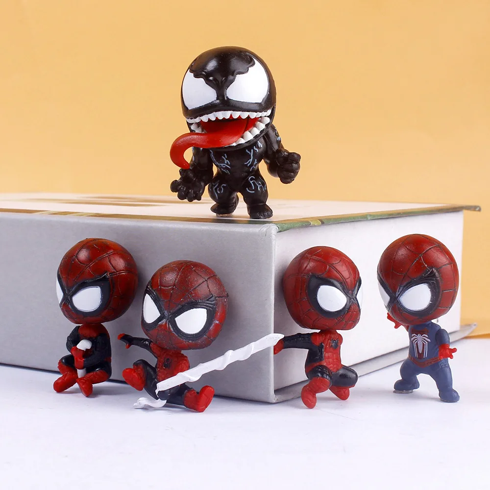 

5Pcs/Lot Disney Movie Figurine Anime Pvc Action Figures Spider Man Ornaments Model Kids Doll Children's Cake Decoration Toy Gift