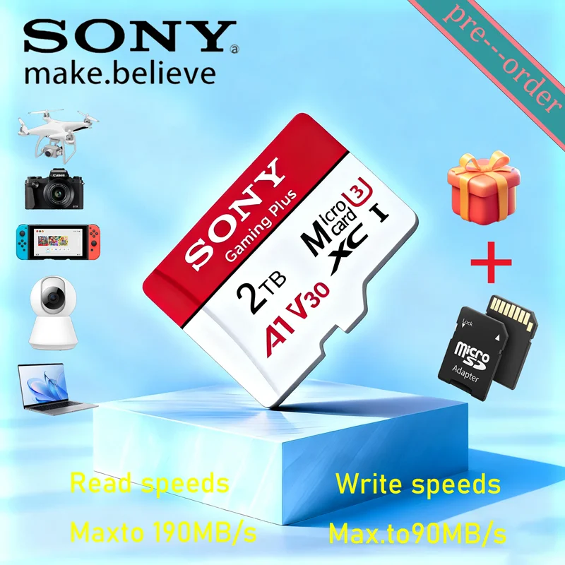 SONY Mini Memory Card Original High Speed Micro SD Card 64GB 128GB 256GB 512GB 1TB 2TB Class10 U3 for Phone Camera Car DV SLR