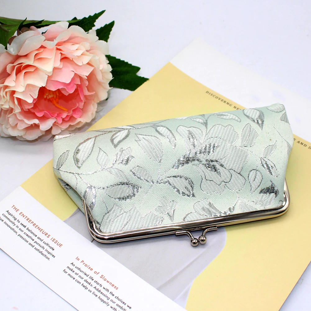 Women Flower Embroidery Kiss Lock Coin Purse Long Wallet Clutch Bag Fashion Vintage кошелек женский monedero carteira feminina
