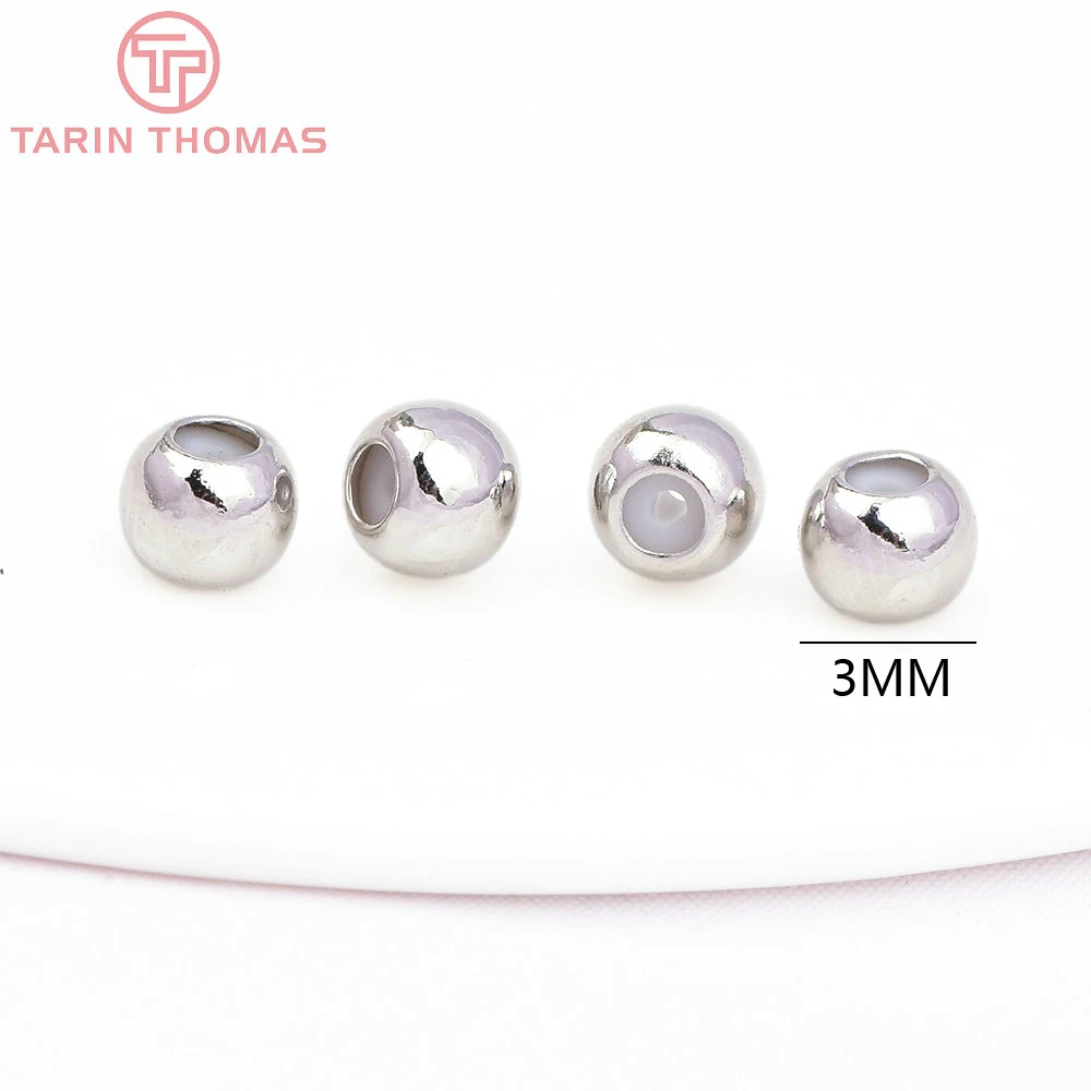 20PCS Gold-Plated Brass Beads with Rubber Accents